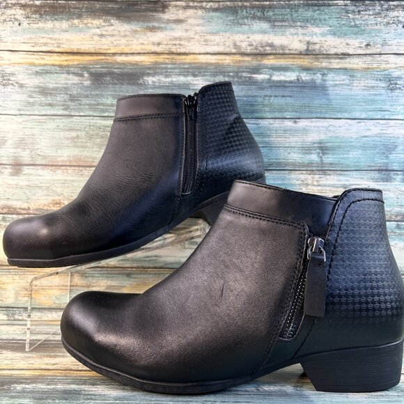 Rockport Works Ankle Boots 11M Black Leather Slip Resistant Steel Toe ASTM F2413 - Picture 3 of 13